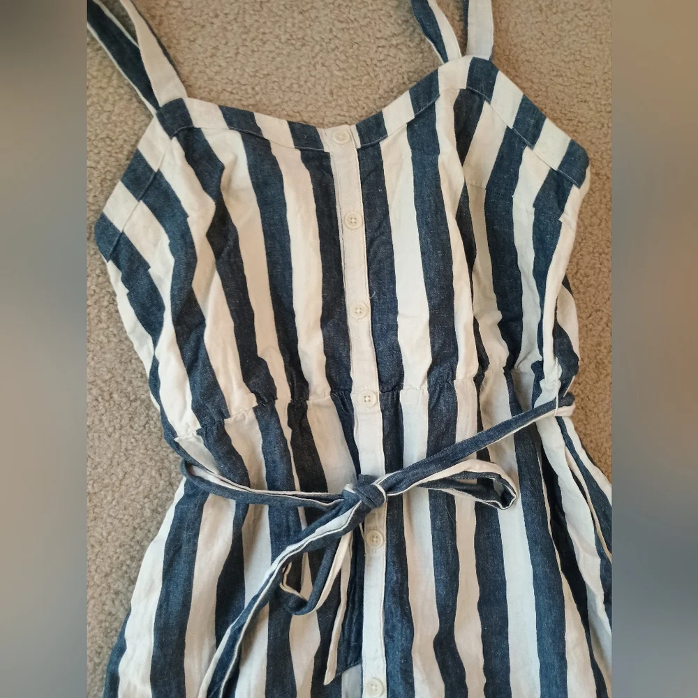 Pact Striped Blue and White Sleeveless Midi Dress - Picture 4 of 4